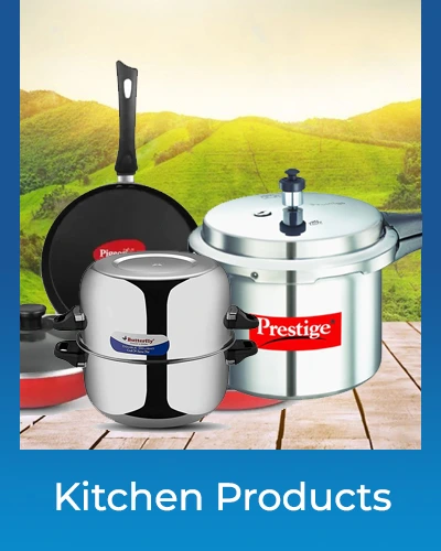 image showing kitchen utensils of brands like prestige